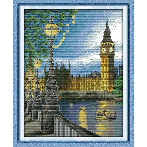CaptainCrafts Cross Stitch Kit - Stamped Owl Pattern, 11CT Preprinted Fabric With DMC Thread - View #6