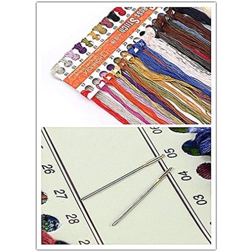 CaptainCrafts Cross Stitch Kit - Stamped Owl Pattern, 11CT Preprinted Fabric With DMC Thread - View #11